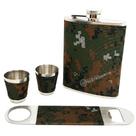 Kit Cantil Porta Bebidas Abridor Copos Shot Estampa Exercito DY8843