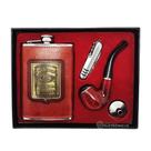 Kit Cantil Porta Bebidas Cachimbo Abridor Whisky Presente Pai DY8830