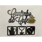 Kit Cantinho do Café 4 Peças 30cm MDF Preto com Xícara em Varias Cores a Sua Escolha Decoração estilo papel de parede a