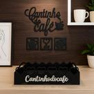Kit Cantinho do Café Bandeja em MDF Para Decoração Com Quadro Decorativo de Parede
