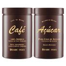 Kit Cantinho Do Café Potes Café E Açúcar 1,5 litro Colors -