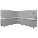 Kit Canto Alemão 4 Lugares com Baú Veludo Cinza Claro 1,25x1,60m SOFA STORE