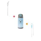 Kit canudo repositor, escovinha e térmica gumy azul buba