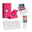 Kit Capa 360 Rosa / Teclado e Mouse branco e Película para Galaxy Tab S5e T725 10.5"