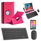 Kit Capa 360 Rosa / Teclado e Mouse preto e Película para Galaxy Tab A S Pen 8.0" P205/P200