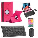 Kit Capa 360 Rosa / Teclado e Mouse preto e Película para Galaxy Tab S5e T725 10.5"
