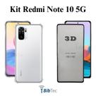 Kit Capa Anti Choque Transparente + Película de Vidro 3D de Vidro para Redmi Note 10 5G