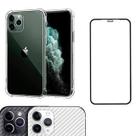 Kit Capa Anti Impacto + Película 3D 5D 6D 9D Borda Protetora Iphone 11 Pro 5.8 + Película Traseira Carbono