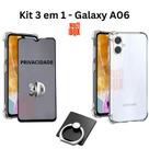 Kit Capa Anti Impacto + Película 3D Privacidade + Suporte de Anel Para Samsung Galaxy A06