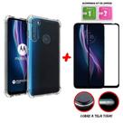 Kit Capa Anti Impacto + Película Vidro Temperado Motorola Moto One Fusion Plus