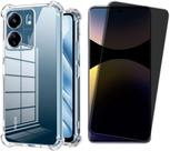 Kit Capa Anti Impactos para Xiaomi Redmi Note 14, Película 5D Privacidade AntiCurioso, Kit Aplicação, Case Proteção da Câmera, Bordas Antiquedas