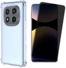 Kit Capa Anti Impactos para Xiaomi Redmi Note 14 Pro 5G e Película Flexivel 5D Privacidade AntiCurioso