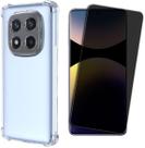 Kit Capa Anti Impactos para Xiaomi Redmi Note 14 Pro 5G, Película Flexivel 5D Privacidade AntiCurioso