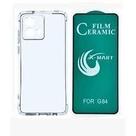 Kit Capa Anti Impactos Transparente + Película de Cerâmica para Motorola Moto G84 Kit Capa Anti Impactos Transparente + Película de Cerâmica para Motorola Moto G84