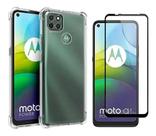 Kit Capa Anti Shock + Pelicula Vidro 3d Motorola Moto G9 Power