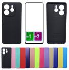 Kit Capa Aveludada Para Galaxy Note 14 4g + Pel. Vidro 3d