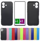 Kit Capa Aveludada Para Iphone 16 Plus + Pelicula Vidro 3d
