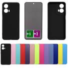 Kit Capa Aveludada Para Moto G34 + Pelicula Privacidade