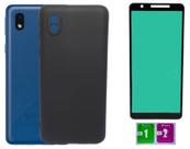 Kit Capa Aveludada Preta Para Galaxy A01 Core + Película Ceramica Kit Capa Aveludada Preta Para Galaxy A01 Core + Película Ceramica