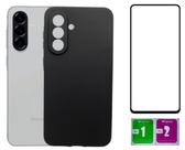 Kit Capa Aveludada Preta Para Galaxy A26 + Película 3D 9D