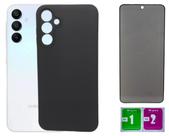 Kit Capa Aveludada Preta Para Galaxy M55 + Pel. Privacidade