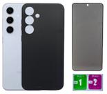 Kit Capa Aveludada Preta Para Galaxy S25 + Pel. Privacidade