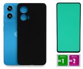 Kit Capa Aveludada Preta Para Moto G04 G24 + Pel. Ceramica