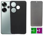 Kit Capa Aveludada Preta Para Poco F6 5g + Pel. Privacidade