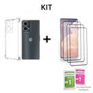 Kit Capa Capinha Anti Impacto + 3UN Películas De Cerâmica Flexível Para Moto G85
