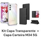 Kit Capa Capinha Anti Impacto Transparente + Capa Carteira Preta Para Samsung Galaxy M34 5G Kit Capa Capinha Anti Impacto Transparente + Capa Carteira Preta Para Samsung Galaxy M34 5G
