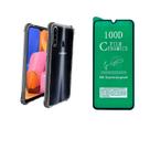 KIT Capa Capinha Anti Impacto Transparente + Película de Cerâmica Para Samsung Galaxy A20