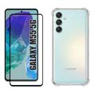 Kit Capa Capinha Anti Shock e 2x Películas 3D 9D de Vidro Full Cover para Samsung Galaxy M55