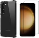 Kit Capa Capinha AntiImpacto e Película 3D Vidro Temperado Para Samsung Galaxy S23 6.1 Pol Proteção Total Transparente Case Air Anti Impacto