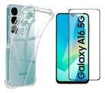 Kit Capa Capinha Para Galaxy A16 E A16 5g Case Anti Impacto Transparente E Película De Vidro 3D