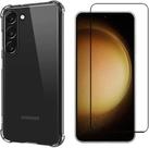 Kit Capa Capinha Para Samsung Galaxy S23 5g Tela de 6.1 Case Air Anti Impacto Transparente + Película De Vidro Temperado 3d Full Cover (Transparente +