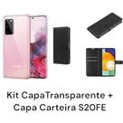 Kit Capa Capinha Transparente + Capa Carteira Preta Para Samsung Galaxy S20FE Kit Capa Capinha Transparente + Capa Carteira Preta Para Samsung Galaxy S20FE