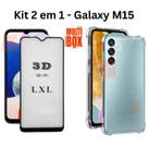 Kit Capa Capinha Transparente + Película 3D de Vidro para Samsung Galaxy M15