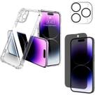Kit Capa Capinha Transparente + Película 3D Privacidade + Película Câmera Traseira para Iphone 14 Pro Max
