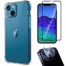 Kit Capa Capinha Transparente + Película 3D Vidro + Película Câmera Traseira para Iphone 14