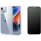 Kit Capa Capinha Transparente + Película 3D Vidro Privacidade para Iphone 14