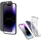 Kit Capa Capinha Transparente + Película 3D Vidro Privacidade para Iphone 14 Pro