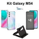 Kit Capa Capinha Transparente + Película 3D Vidro Privacidade + Suporte de Mesa para Samsung Galaxy M54 Kit Capa Capinha Transparente + Película 3D Vidro Privacidade + Suporte de Mesa para Samsung Galaxy M54