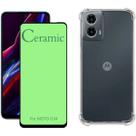 Kit Capa Capinha Transparente + Película Cerâmica para Moto G34