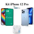 Kit Capa Capinha Transparente + Película de Cerâmica + Fone de Ouvido para Iphone 12 Pro Kit Capa Capinha Transparente + Película de Cerâmica + Fone de Ouvido para Iphone 12 Pro