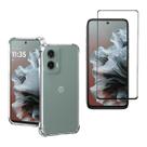 Kit Capa Capinha Transparente + Película de Vidro 3D Para Motorola Moto G35