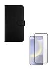 Kit Capa Carteira Flip + Película 3D de Vidro Temperado Para Galaxy S25 Edge