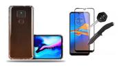 Kit Capa Case Anti Impacto Transparente + Película de Vidro 3D Tela Toda Moto E7 Plus Kit Capa Case Anti Impacto Transparente + Película de Vidro 3D Tela Toda Moto E7 Plus
