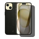 Kit Capa case capinha Couro Dual Preta e Película Defender Pro Privacidade para iPhone 15 Plus - Gshield