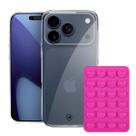 Kit Capa case capinha Crystal Slim para iPhone 17 Pro Max + Ventosa - Rosa - Gshield