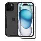 Kit Capa case capinha Dual Shock Sense e Pelicula Coverage 5D Pro Preta para iPhone 15 - Gshield